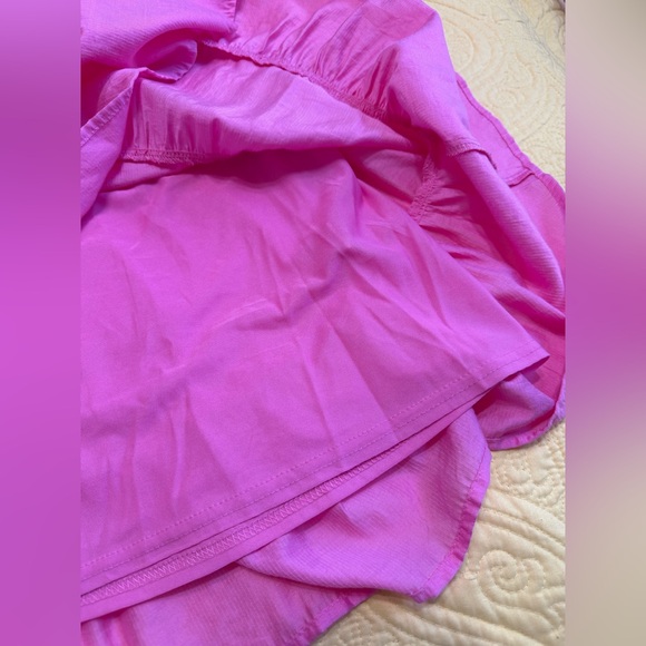 🌼H071 NWT Blu Pepper L pp17 unstretched Pink Ruffled Casual Dress - Picture 11 of 13